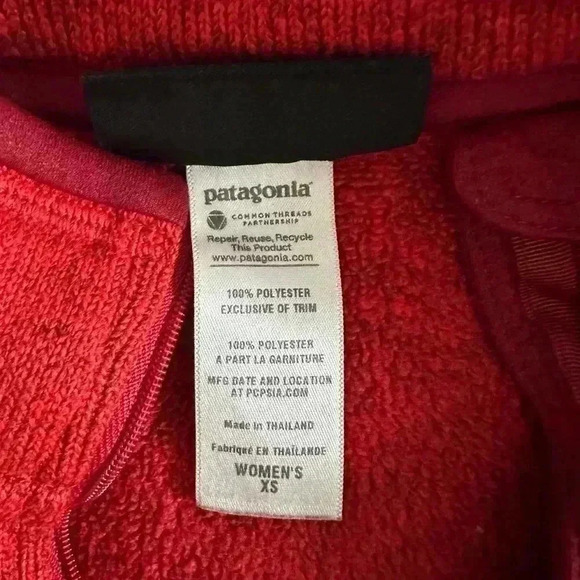 195. Patagonia Better Sweater 1/4 Zip Fleece Jacket Red Size XS - Picture 3 of 7